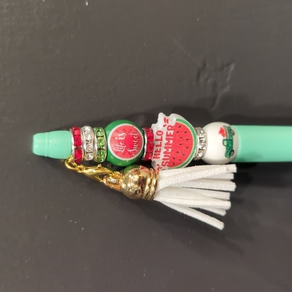 Watermelon focal pens with tassel Set Of 3 - Picture 2 of 5